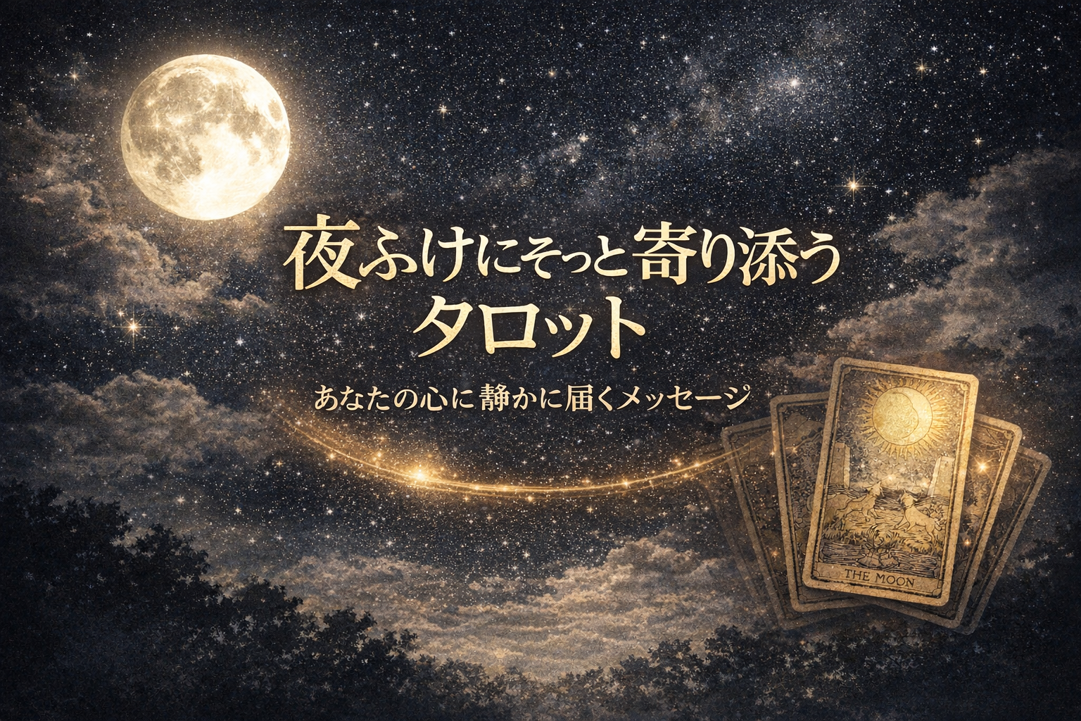 夜更けにそっと寄り添うタロット