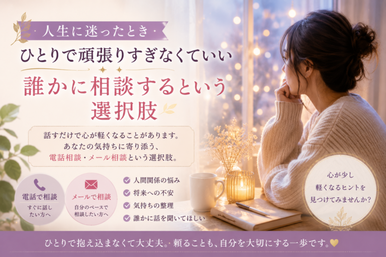 人生に迷ったとき、ひとりで頑張りすぎなくていい｜誰かに相談するという選択肢