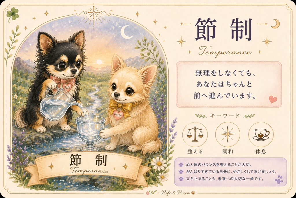 パフェとプリンのオリジナルタロット 節制